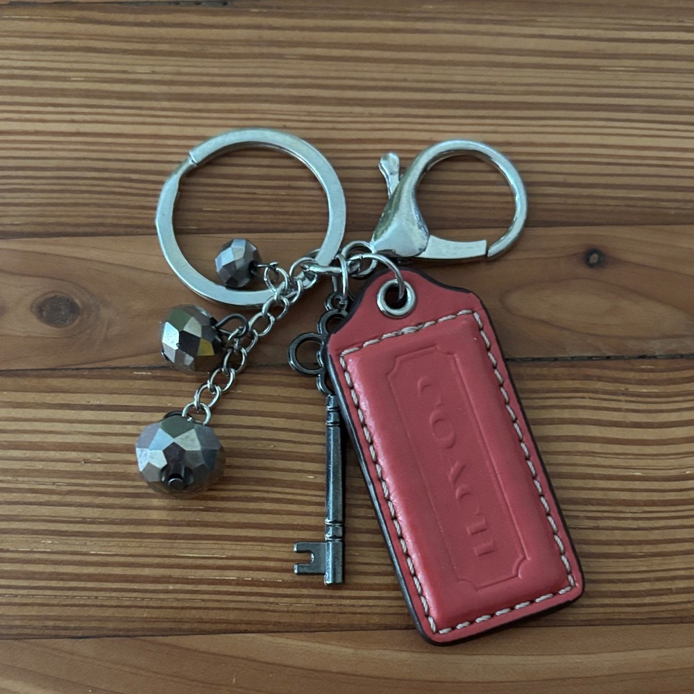 Handmade Pink Chrome Silver Keychain Bag Charm